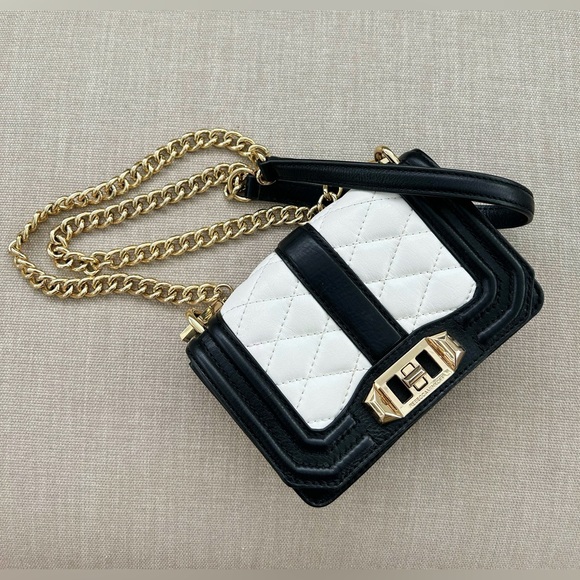 Rebecca Minkoff Black And White Leather Crossbody Purse - Picture 4 of 11